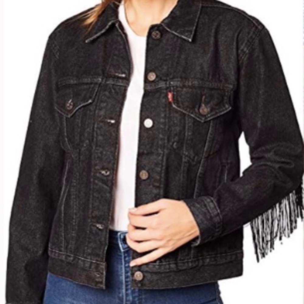 🩸LEVIS Fringe Ex-boyfriend Trucker  Jean Jacket
